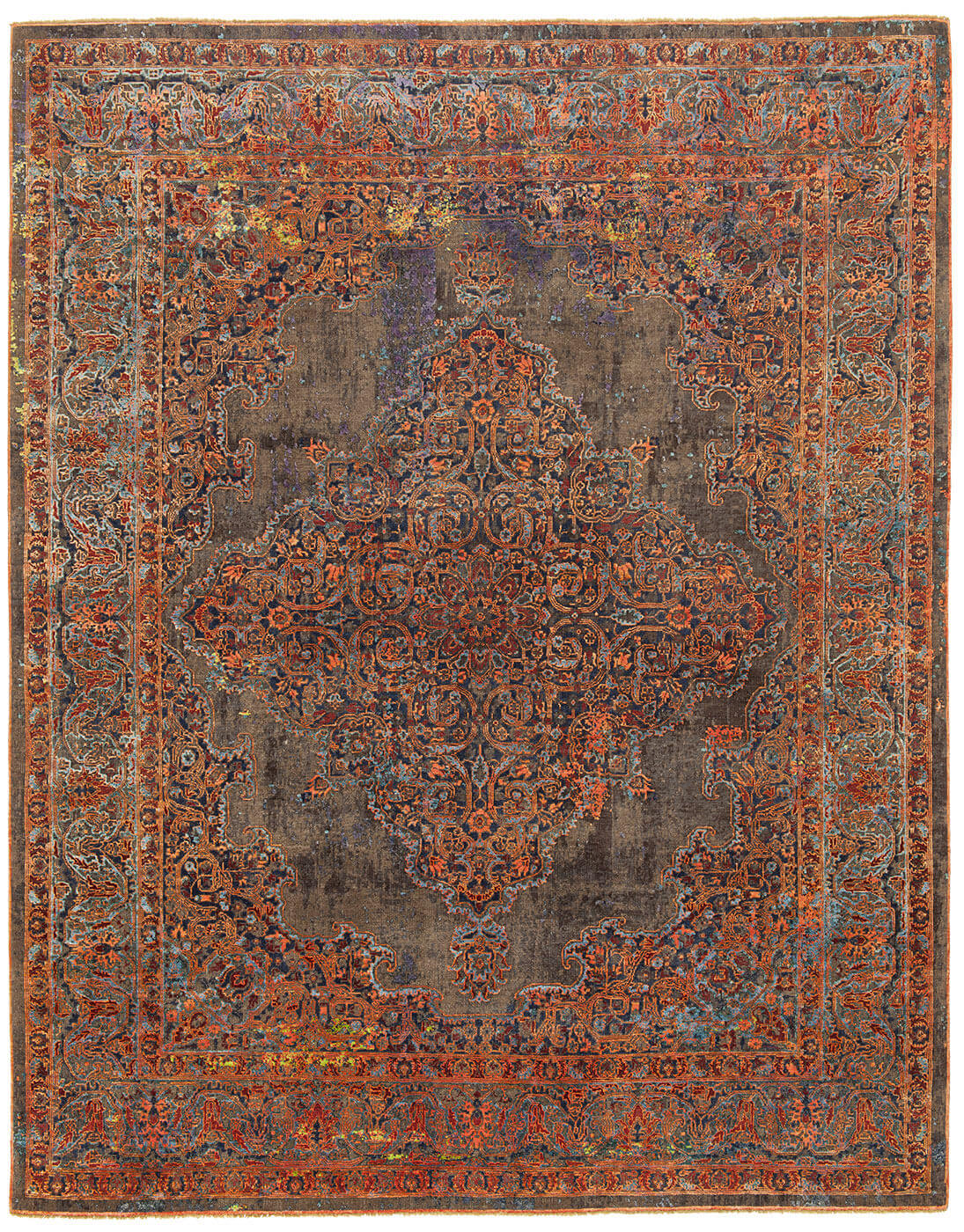 Tapis Tabriz Fashion Artwork 8 Marron Orange Soie | Taille: 300 x 400 cm