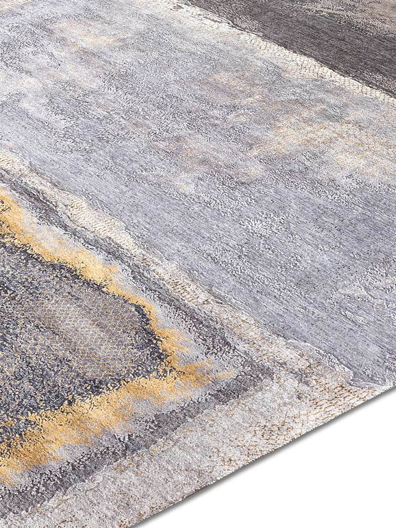 Tapis fait main de luxe Abstrait Argent