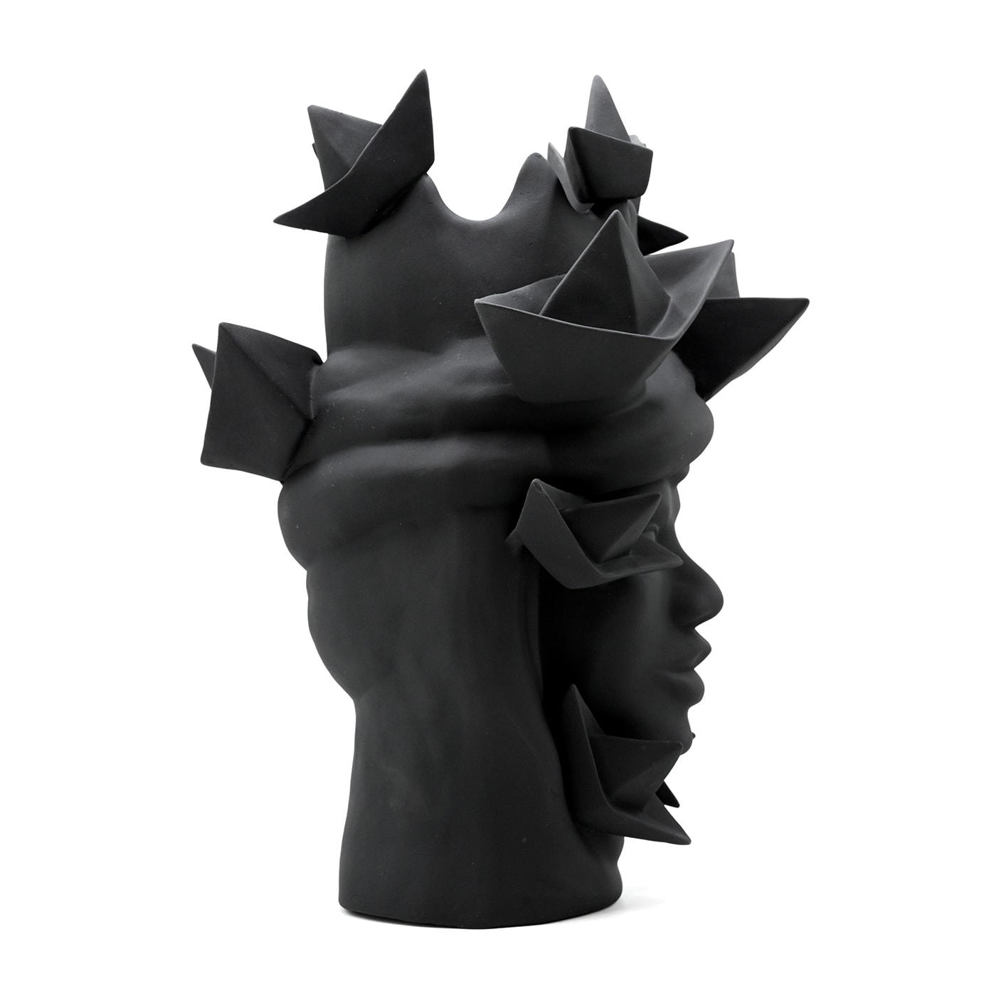 Sculpture Tête De Maure Gris Foncé