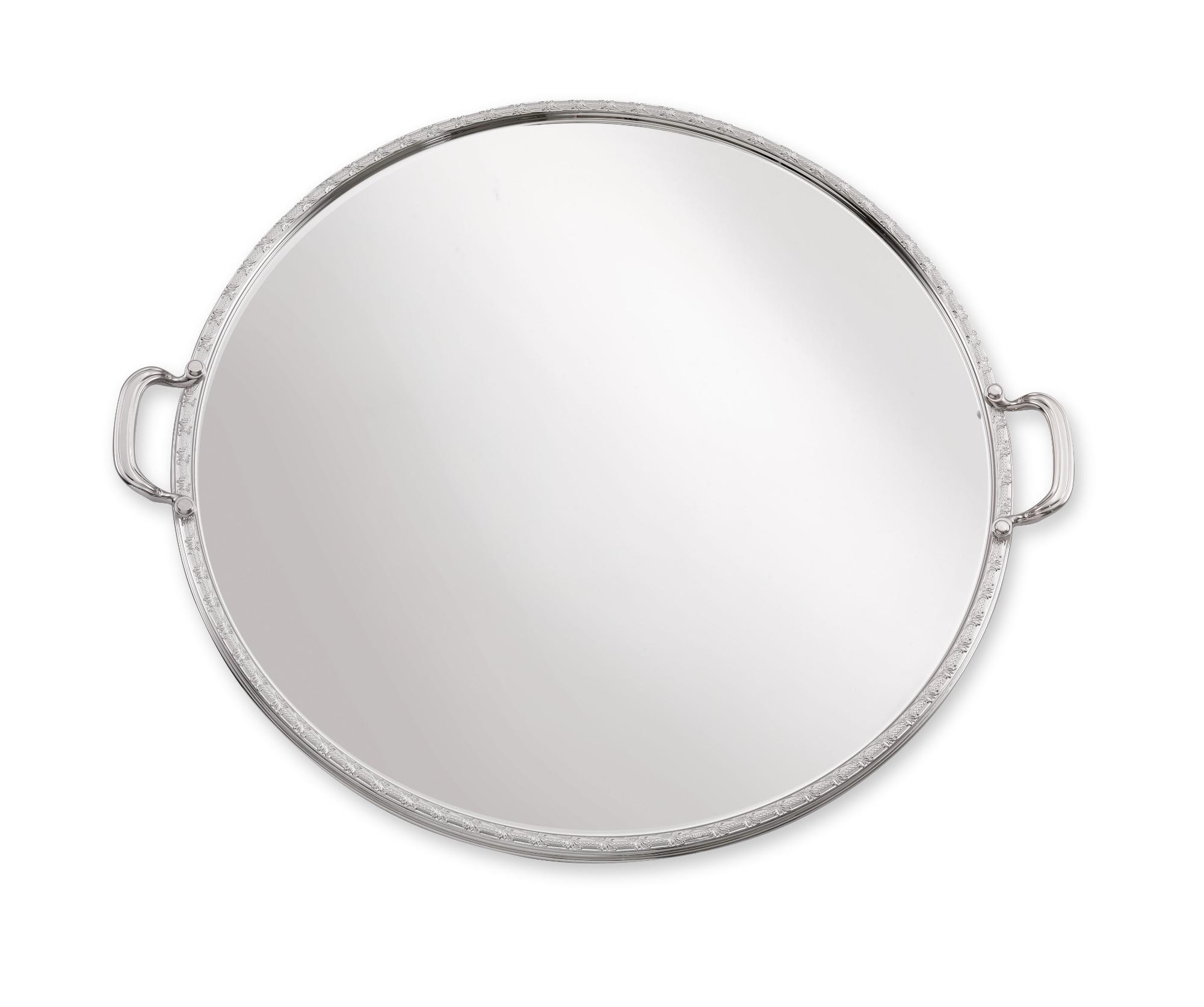 Plateau Rond Avec Poignées Royal Silver
