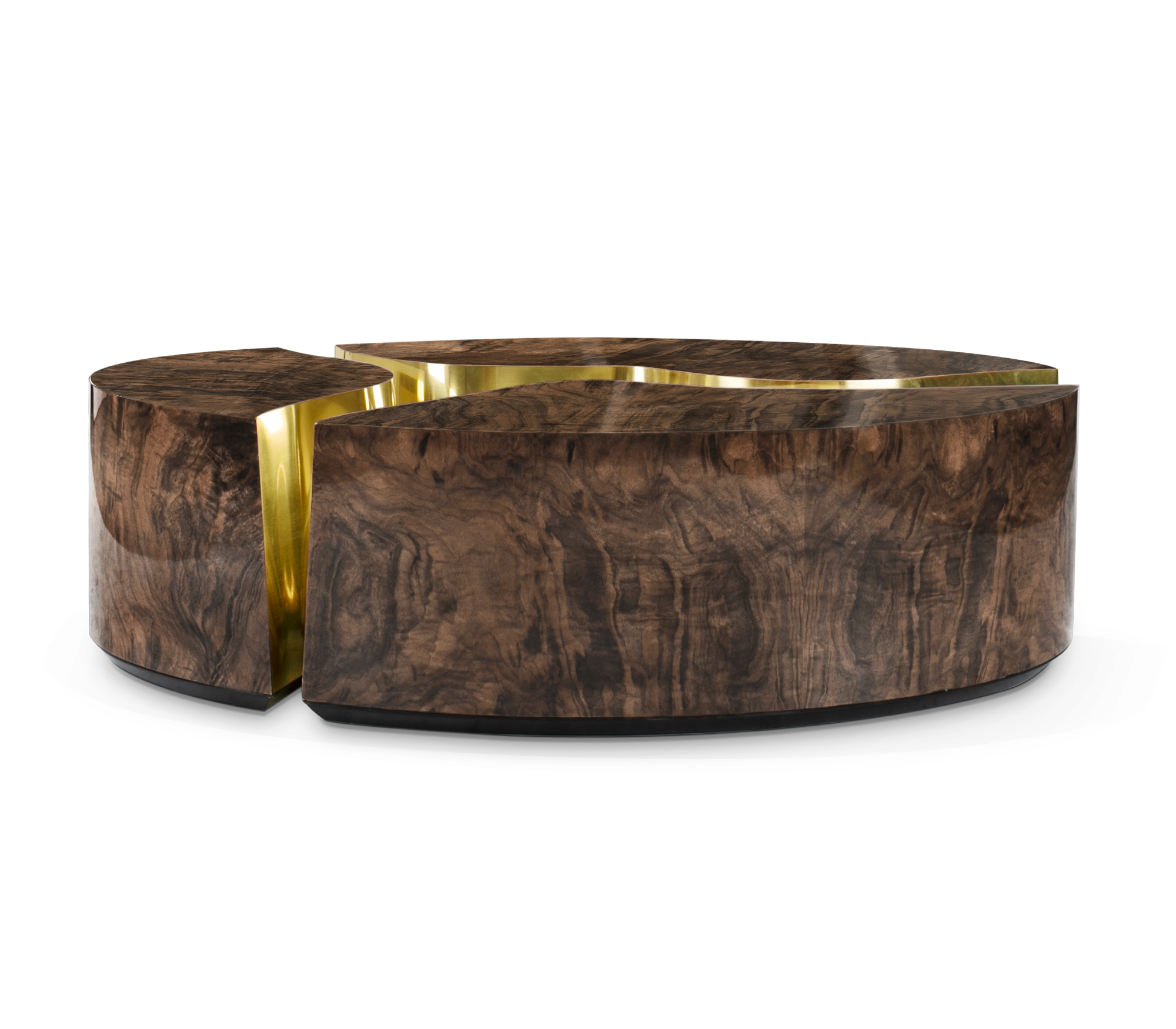 Table Basse Ovale Noyer Fissure