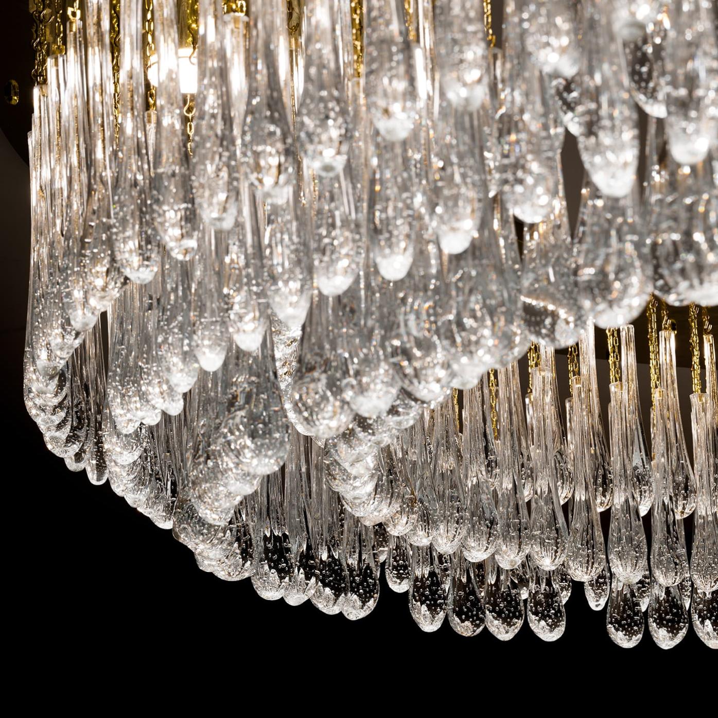 Lustre Ovale avec Gouttes en Verre de Murano