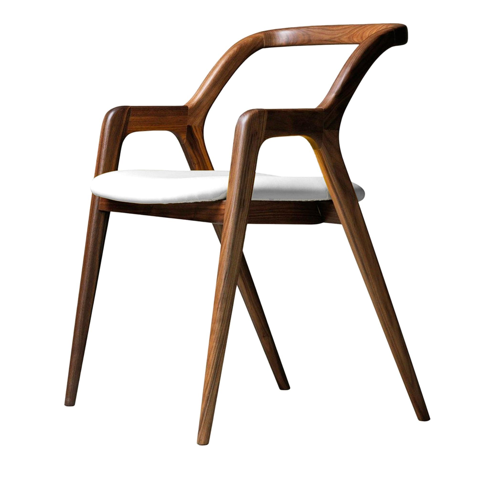 Chaise In Breve en Noyer Massif Naturel | Revêtement: Leather PANDORA 622