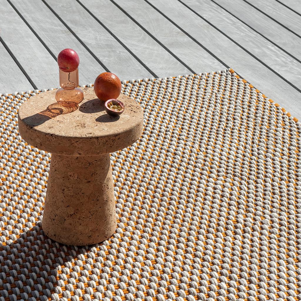 Tapis d’extérieur Dentelle Tricolore Blanc/Sable/Mangue