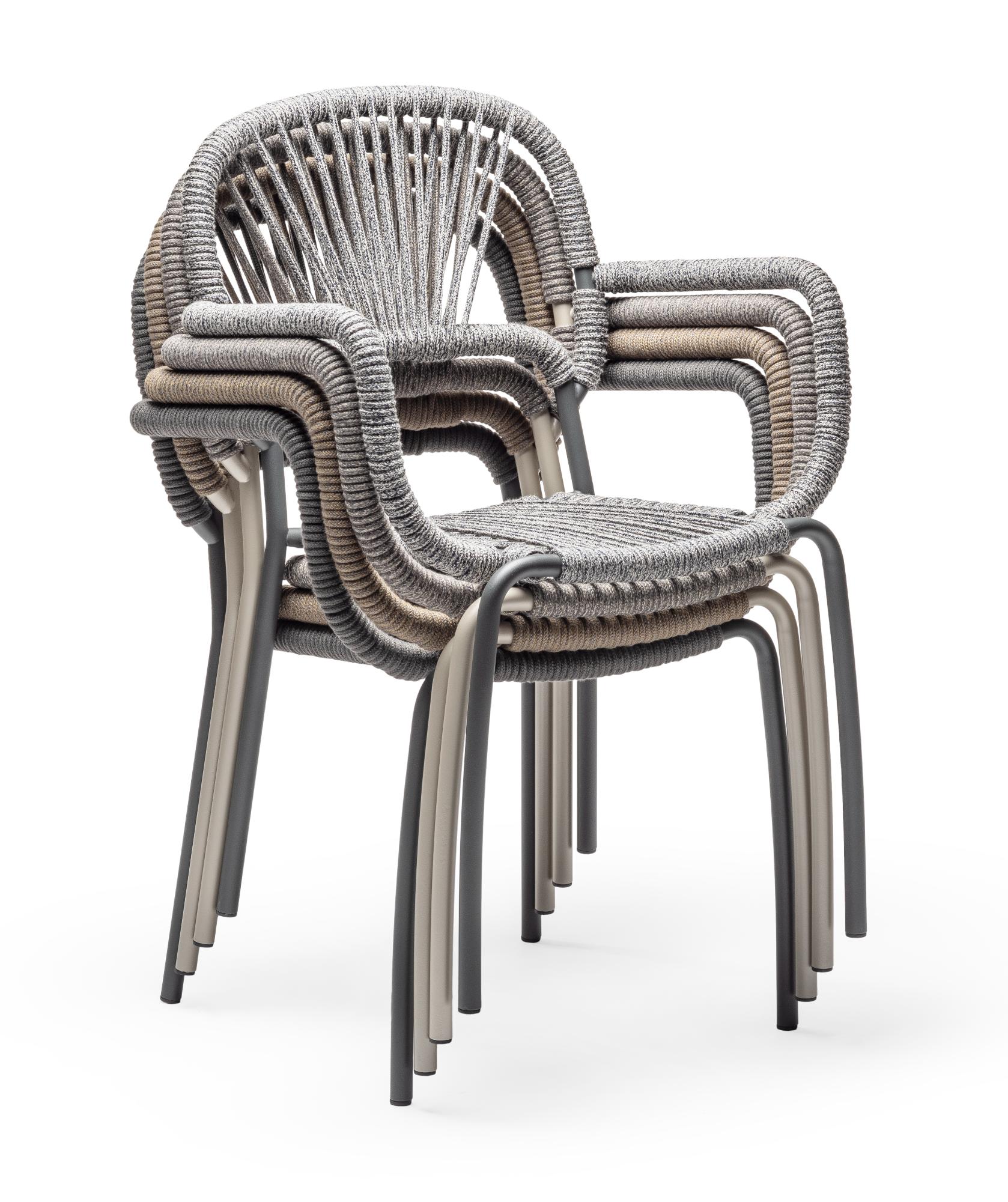 Chaise d'Extérieur Moyo Sable (Lot de 3)
