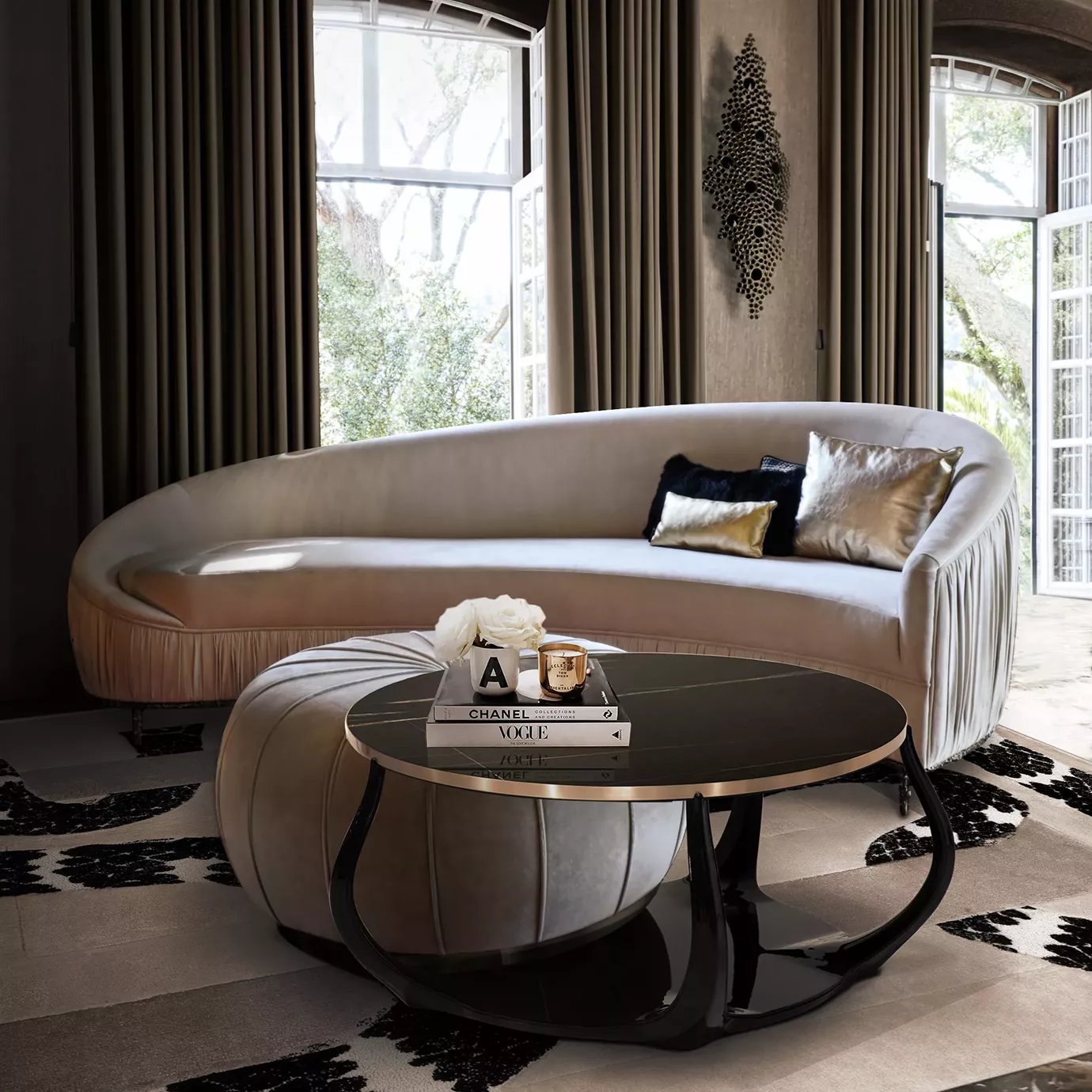 Table Basse Embrace Marbre Sahara Noir