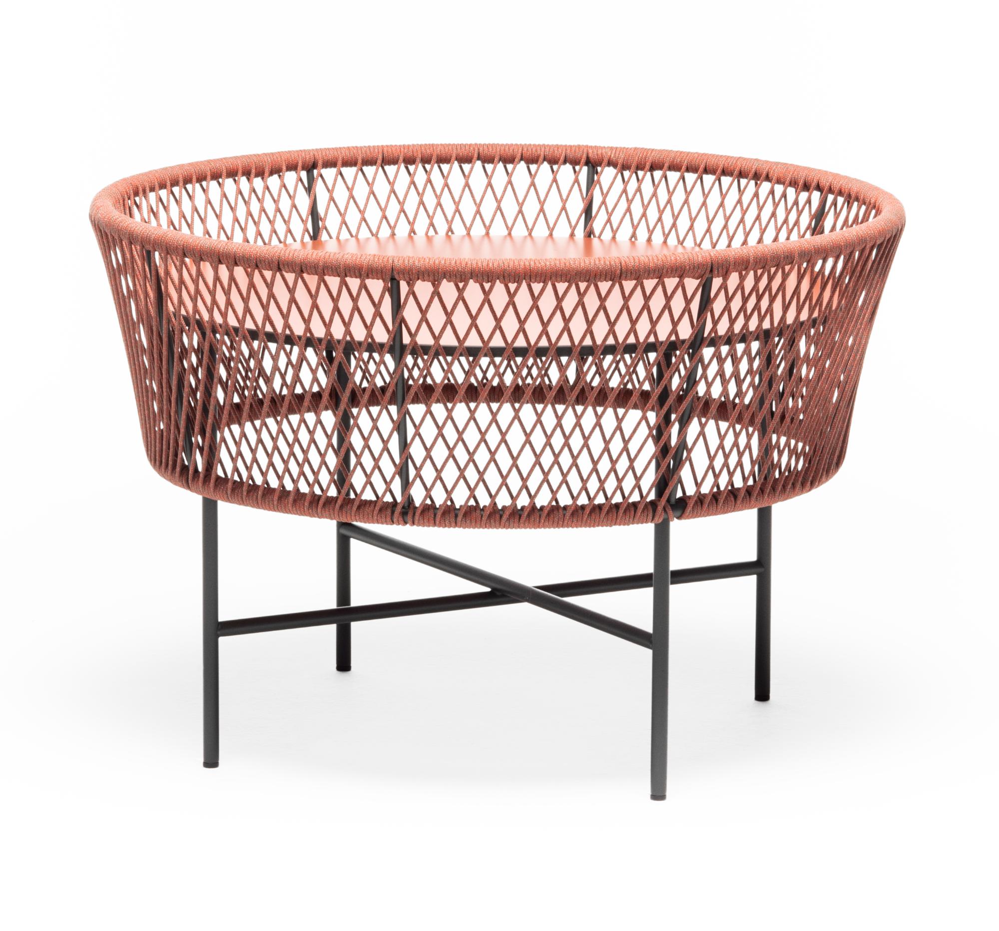 Table Basse de Jardin Ronde Rouge Tamburo ME