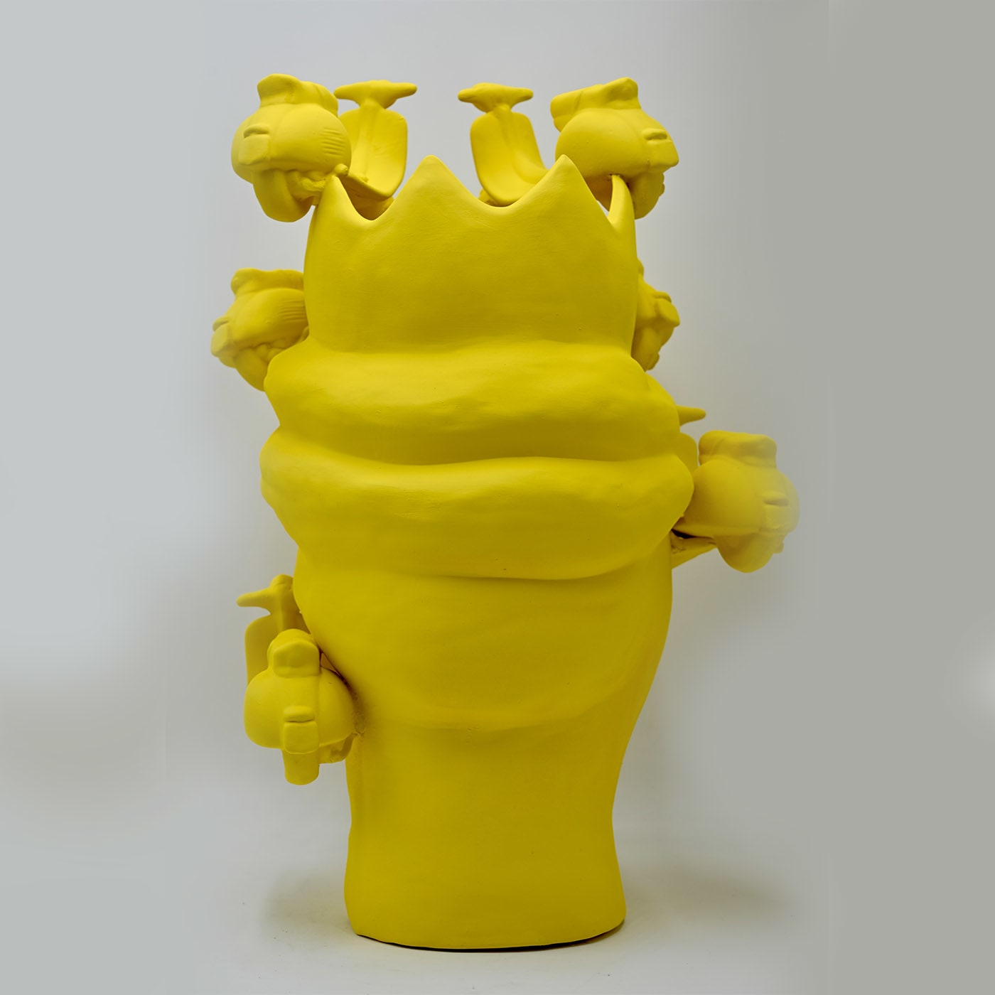 Sculpture Tête De Maure Jaune Mat