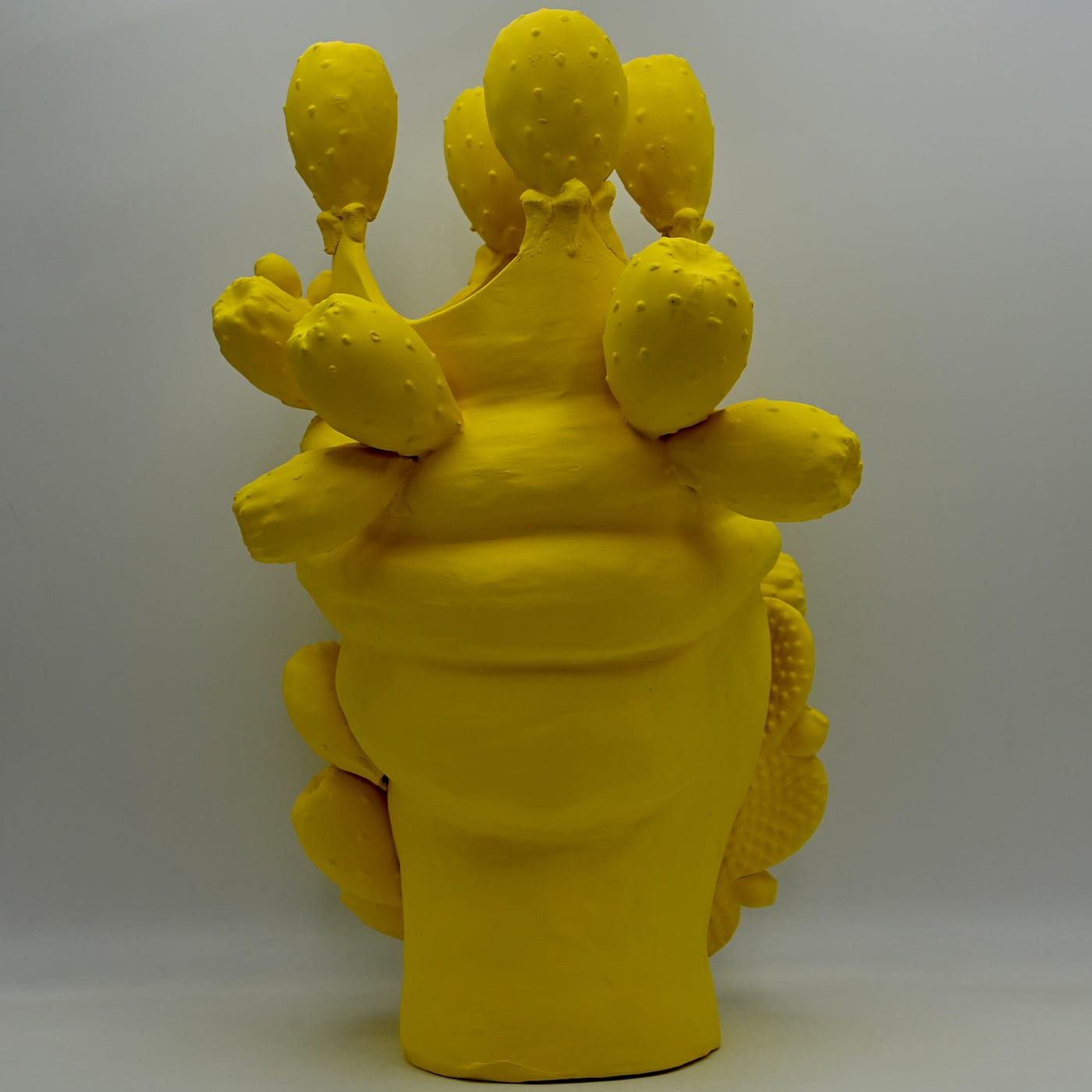 Sculpture Tête De Maure Jaune Artisanale