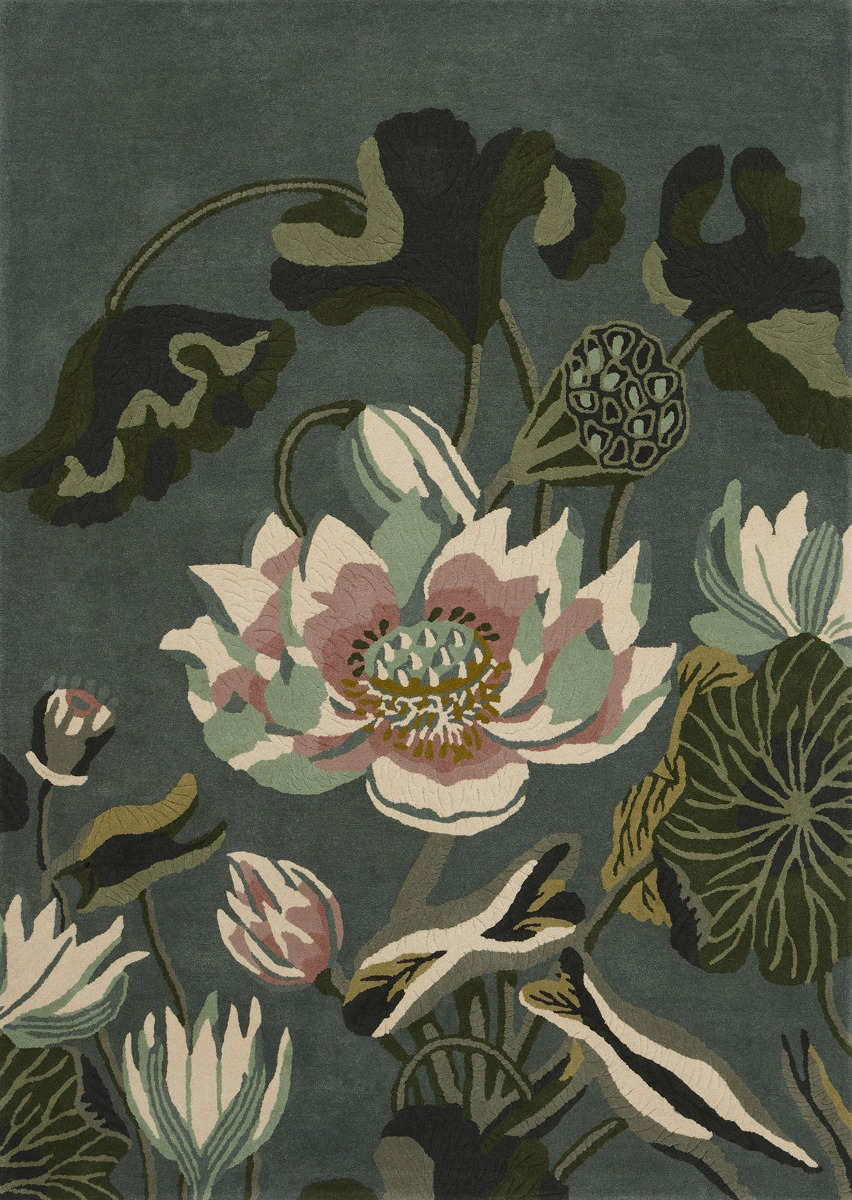 Tapis Waterlily Étang de Minuit | Taille: 250 x 350 cm