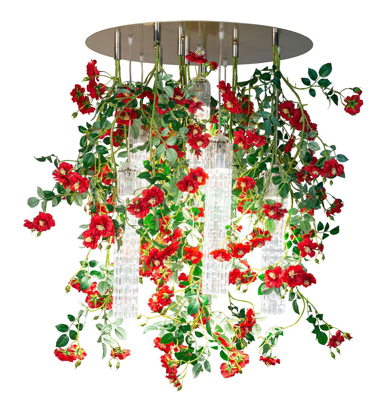 Grand lustre Wil roses rouges
