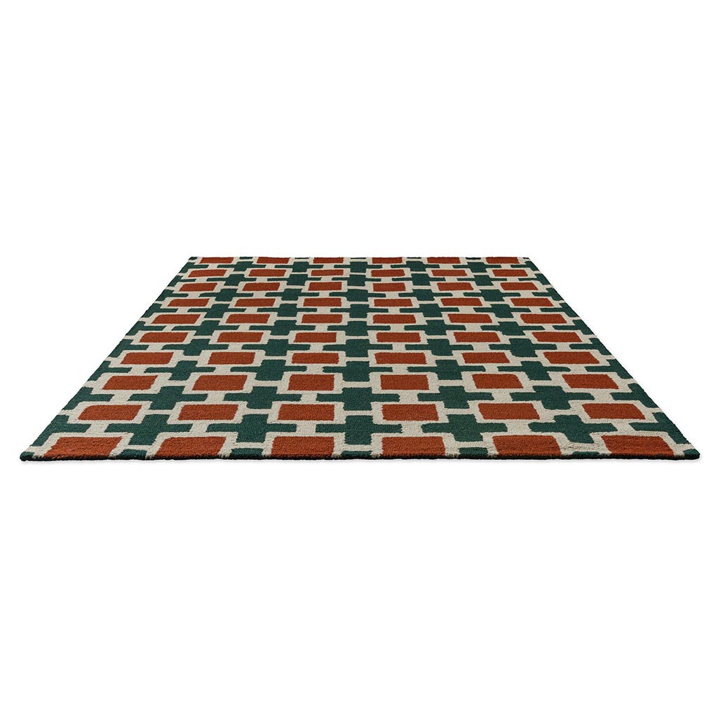 Tapis Hachure Rouille
