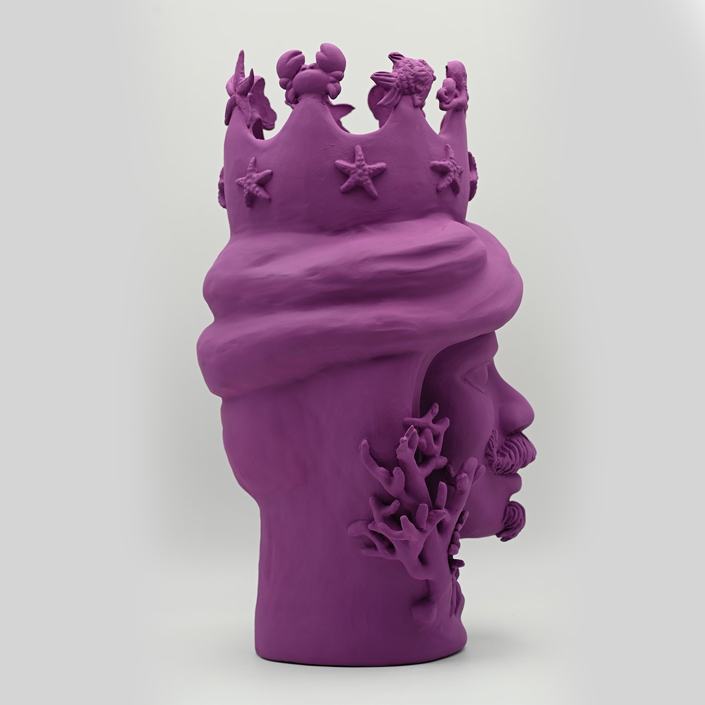 Sculpture Tête De Maure Violette