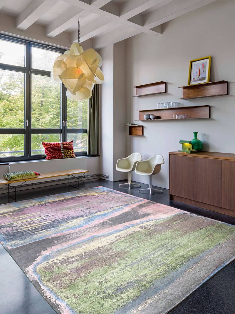 Tapis fait main de luxe Multicolore