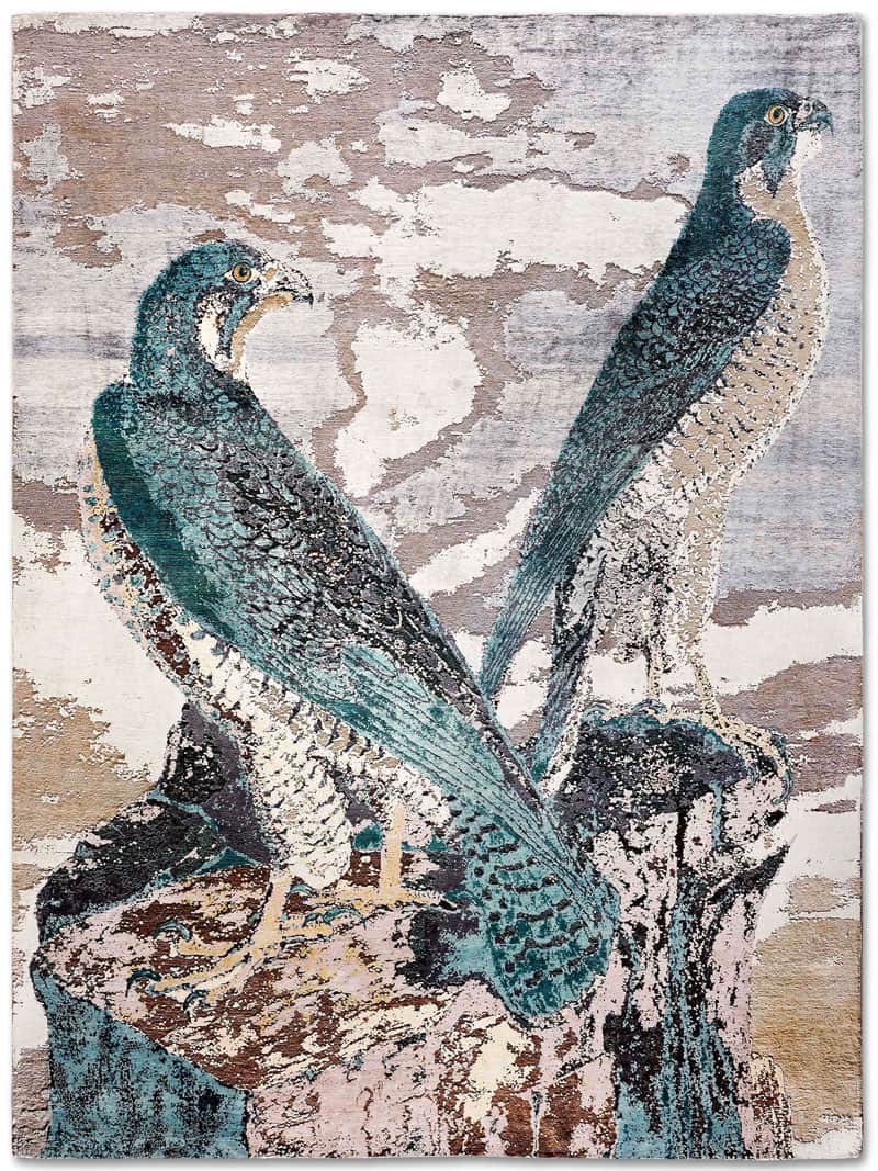 Tapis tissé main Faucon