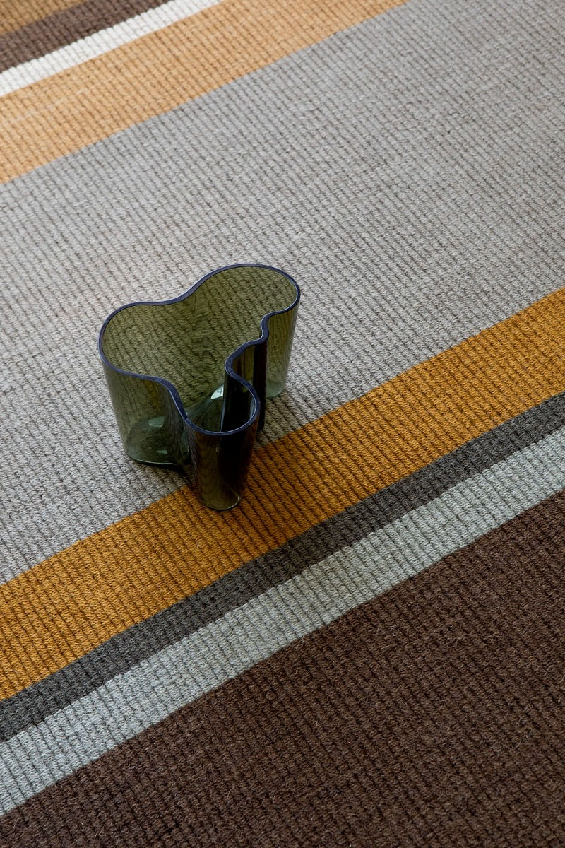 Tapis plat tissé Artisan Stack Ocre