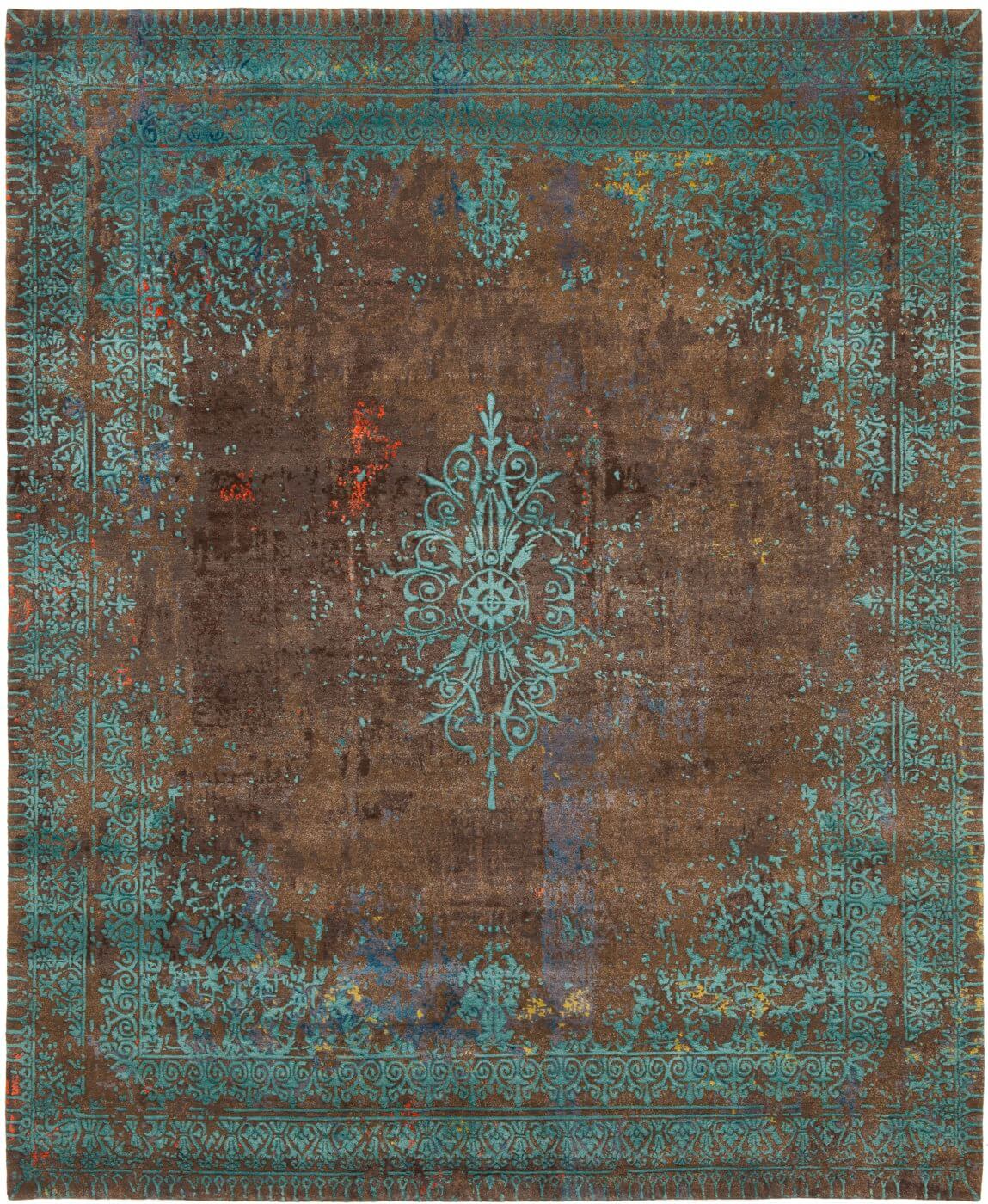 Tapis Ferrara Artwork Spécial Rocked Marron Bleu