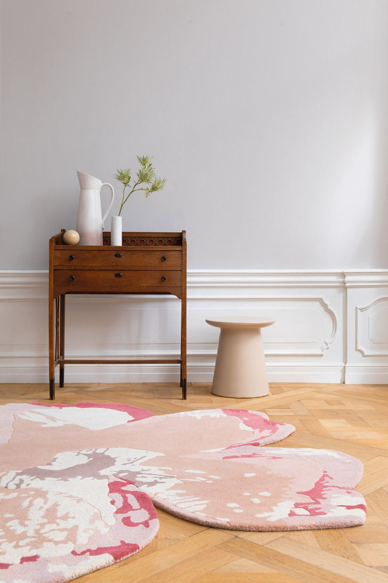 Tapis en forme Magnolia Rose Clair
