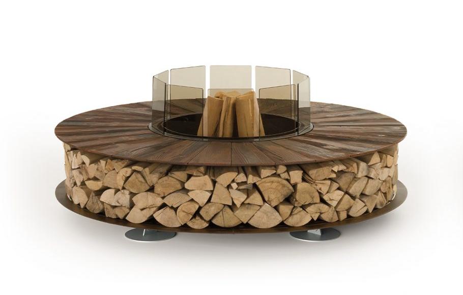 Brasero Zero texturé corten