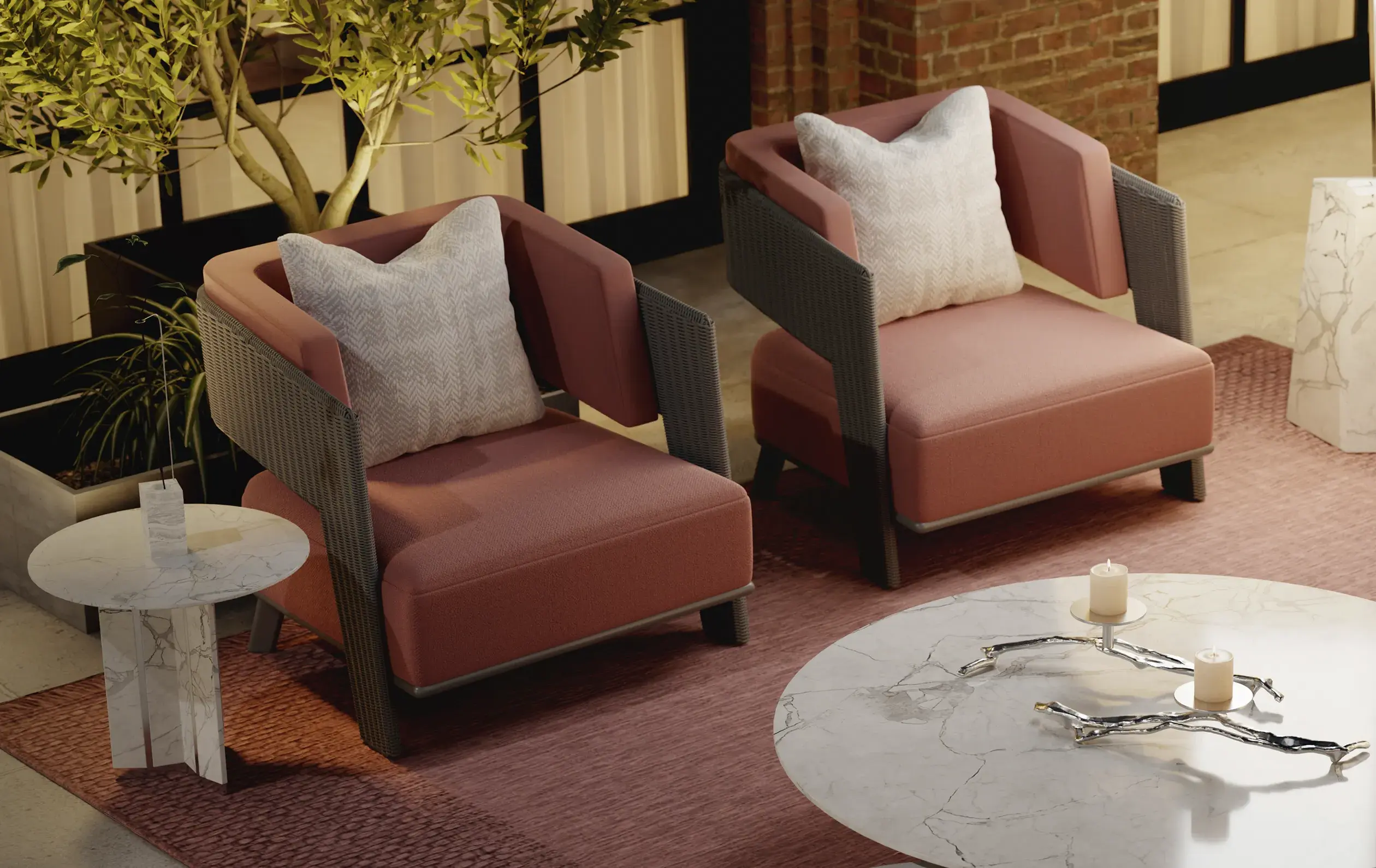 Fauteuil Gris Crown