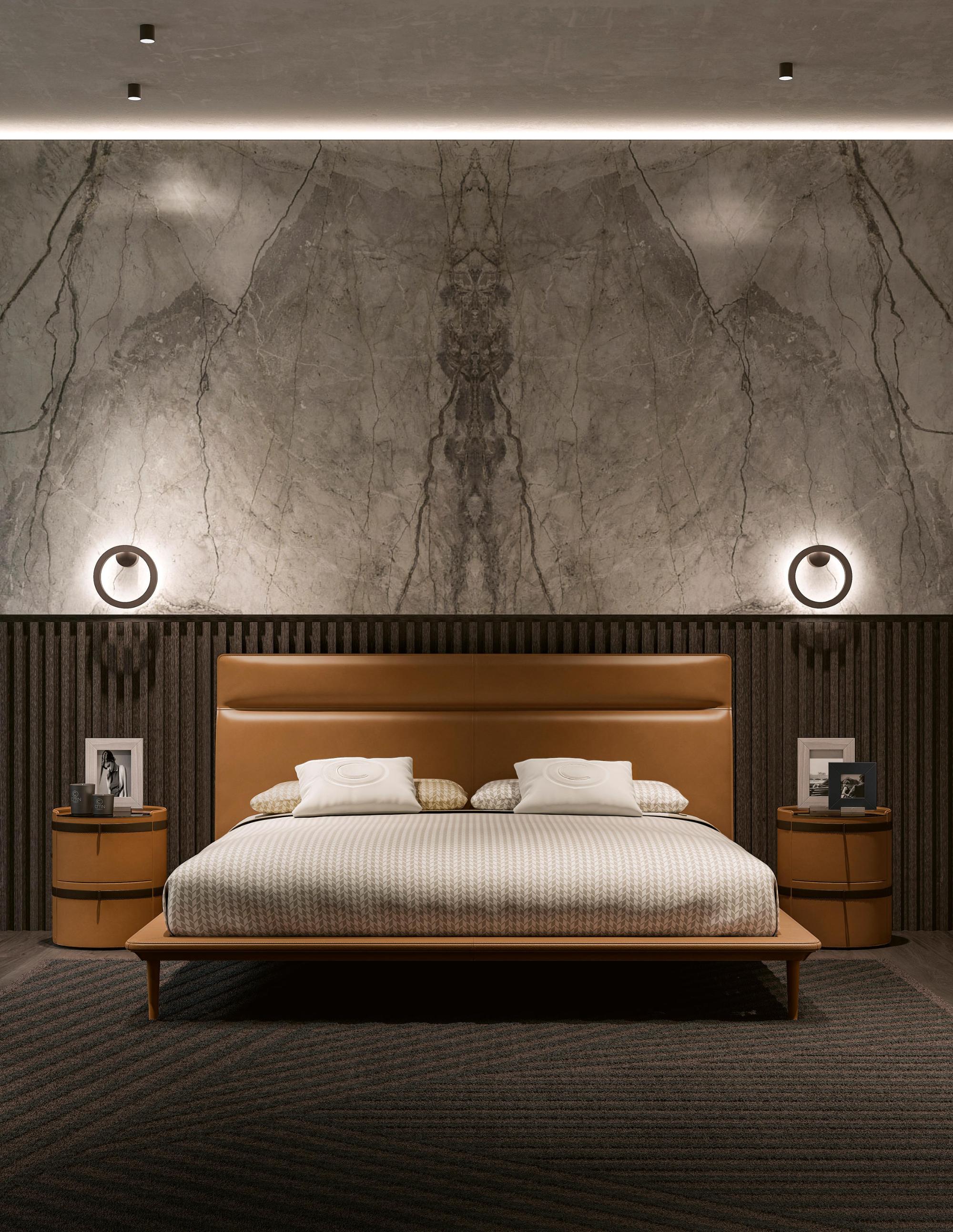 Lit Moderne en Cuir | Taille de matelas: 200 x 200 cm