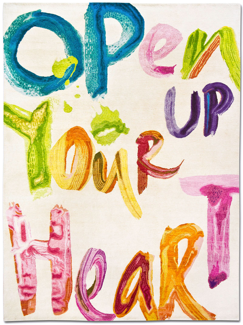 Tapis noué main de luxe Open Up Your Heart
