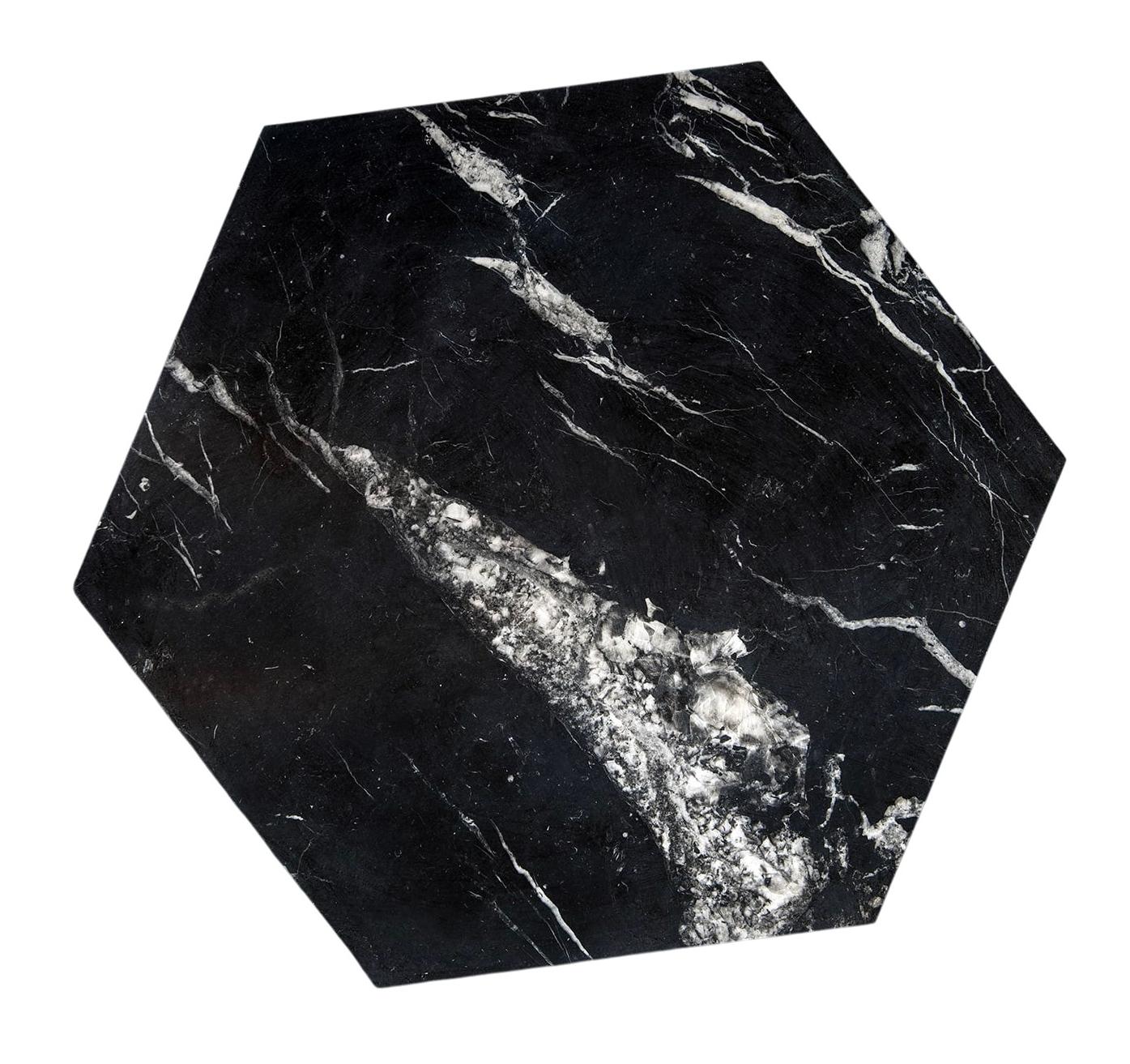 Table basse en marbre noir Ruche