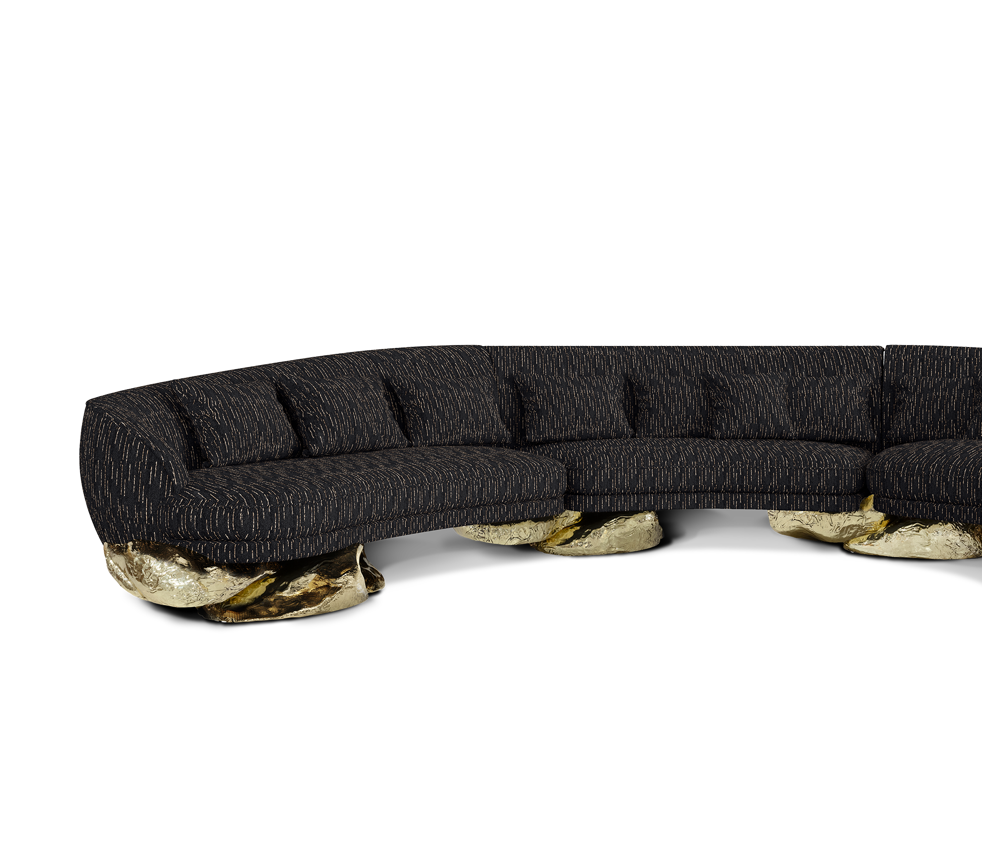 Canapé Courbé Noir Angora