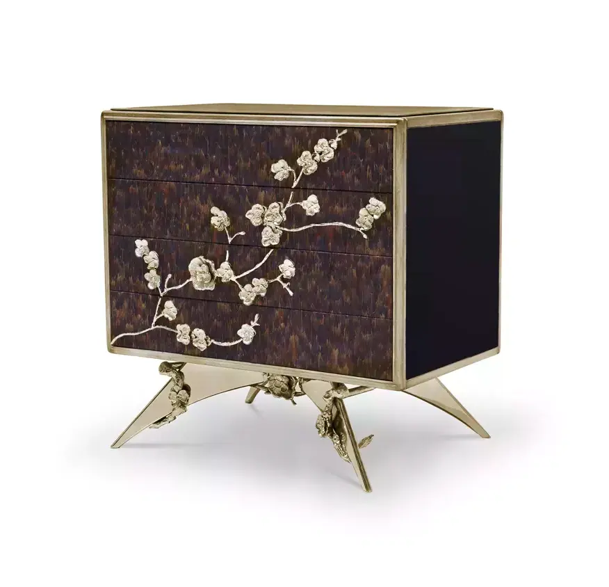 Table de Chevet Spellbound Plume Violette de Paon