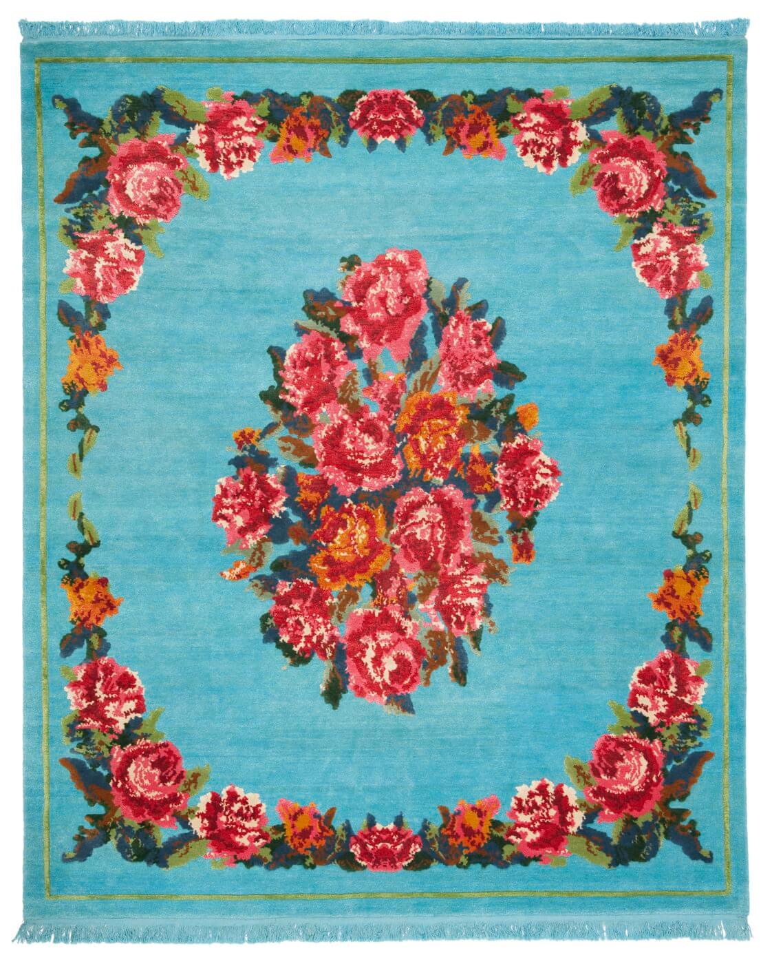 Tapis Sofianka Bleu Sibérien | Taille: 300 x 400 cm