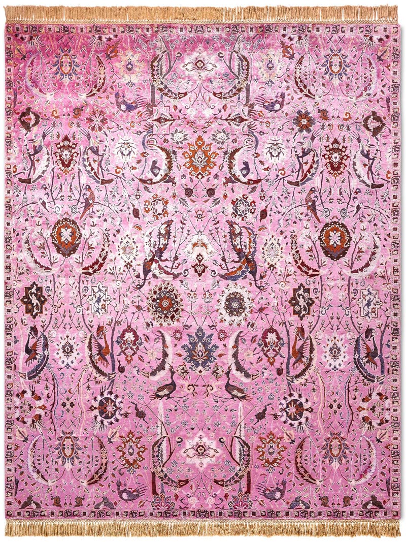 Tapis de luxe fait main Kerman Rose | Taille: 305 x 427 cm
