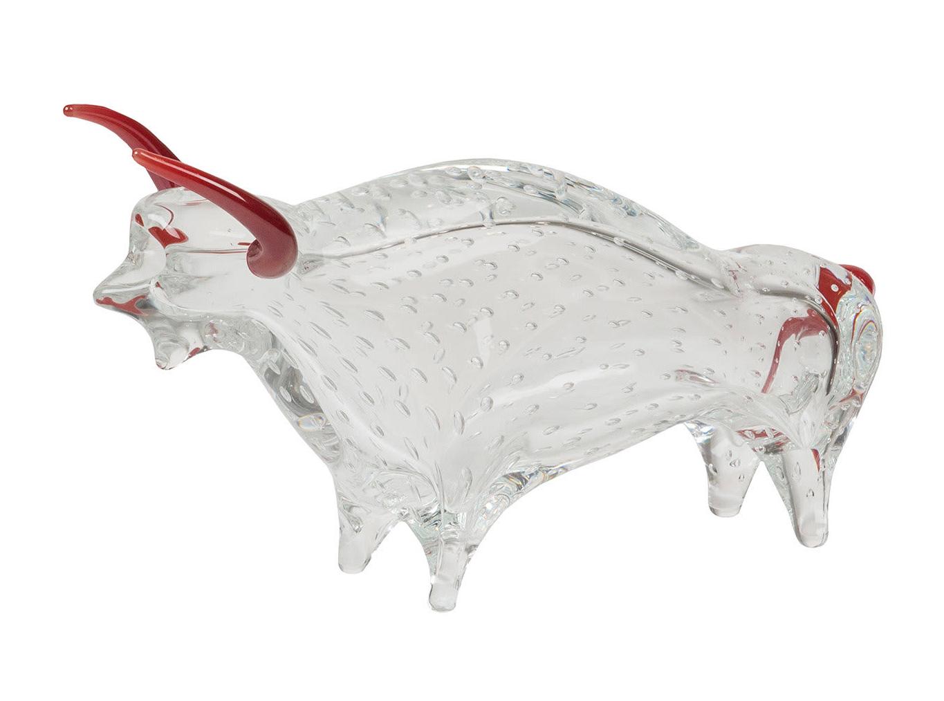 Figurine taureau en verre
