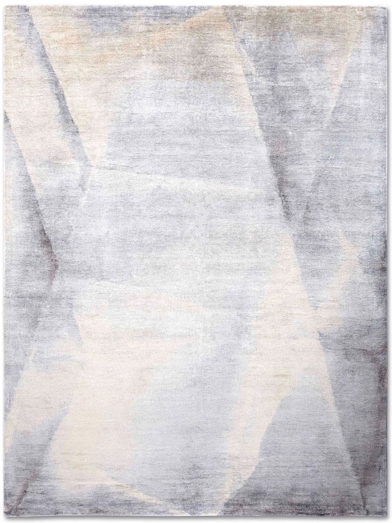 Tapis noué main Argent