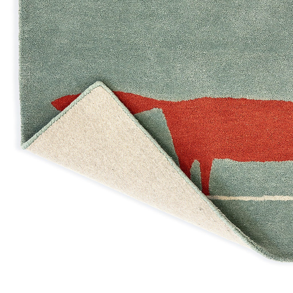 Tapis Mr. Fox Menthe / Coquelicot | Taille: 120 x 180 cm