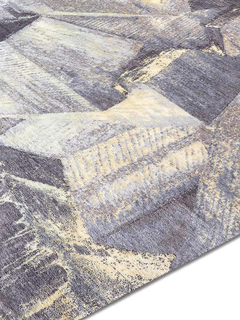 Tapis Brutalisme Soleil Pastel sur Gris Clair