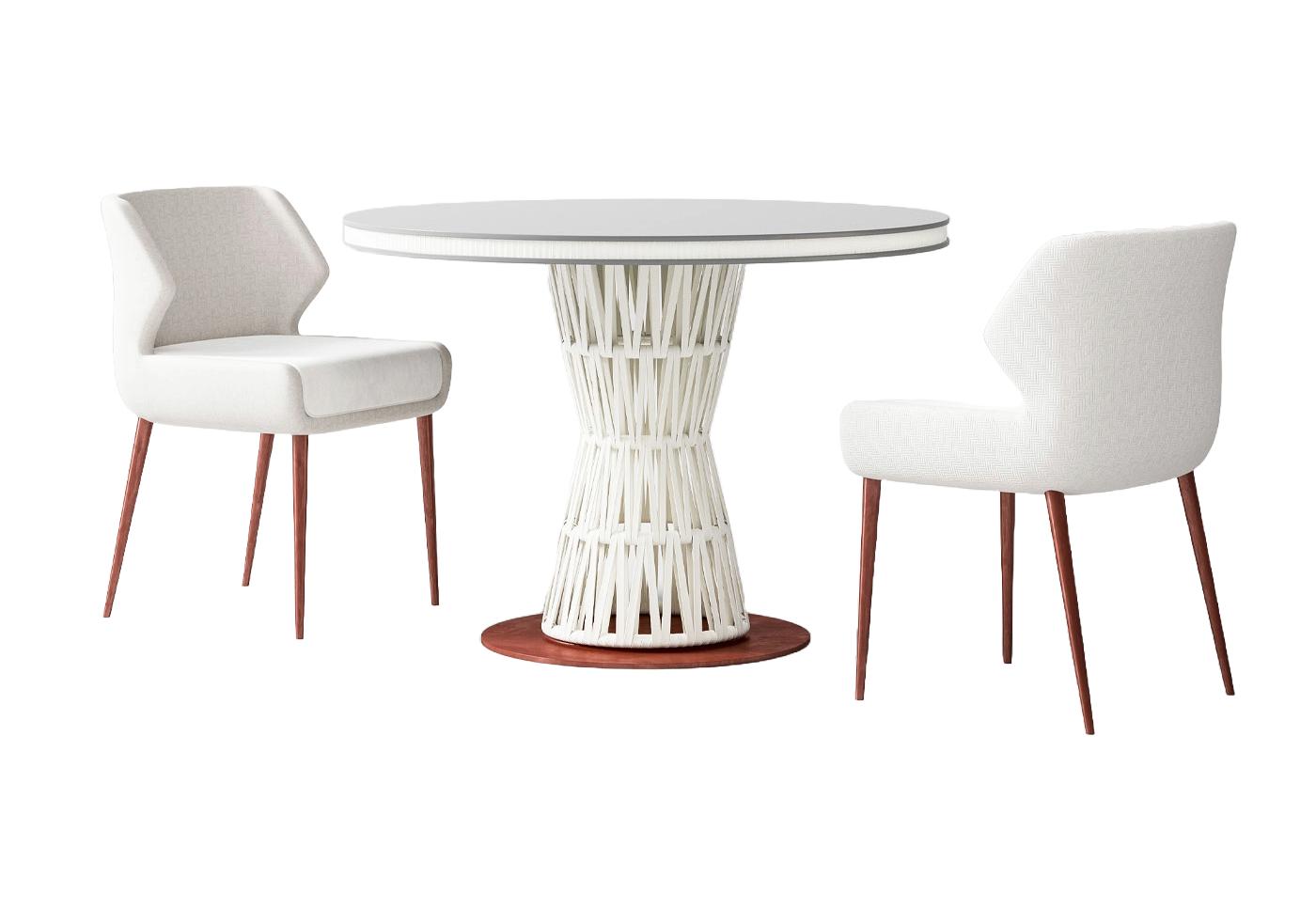 Ensemble De Salle À Manger Blanc Intérieur / Extérieur