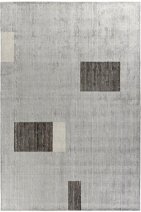 Tapis à Rayures en Viscose Tissé à la Main