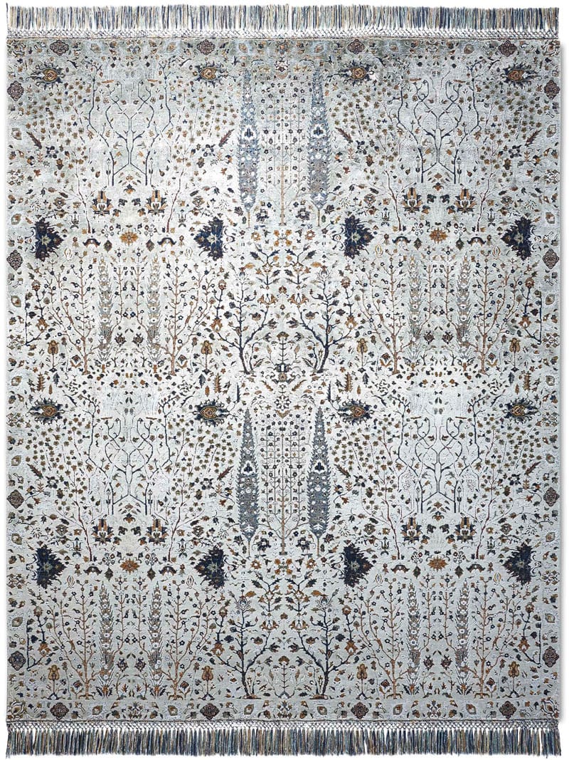 Tapis de luxe Jardin de Pins Argenté