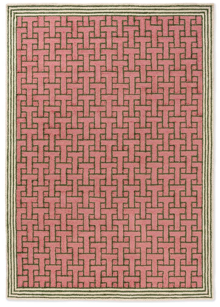 Tapis d’extérieur TB T Monogramme Poussière Rose