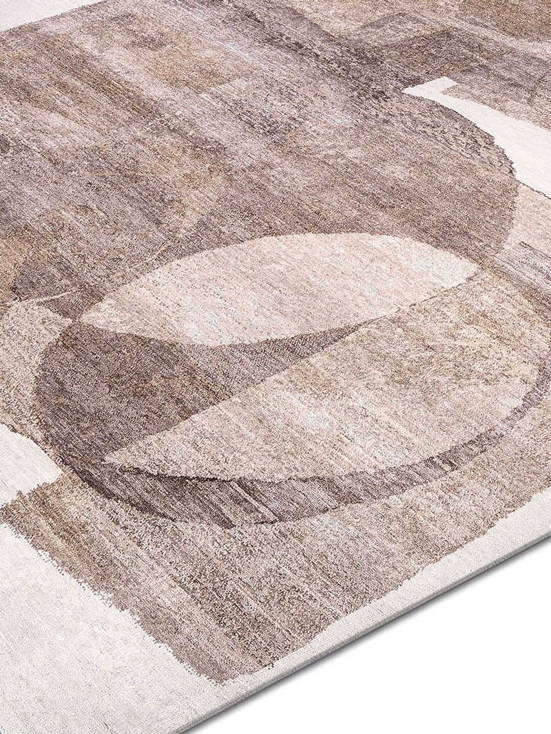 Tapis noué main de luxe Sable Argenté