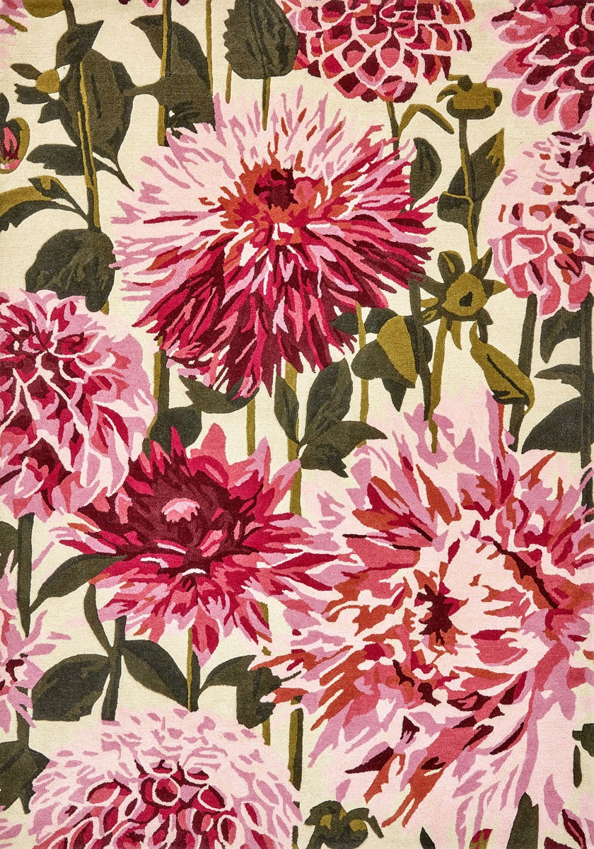 Tapis Dahlia Fuchsia / Palmier