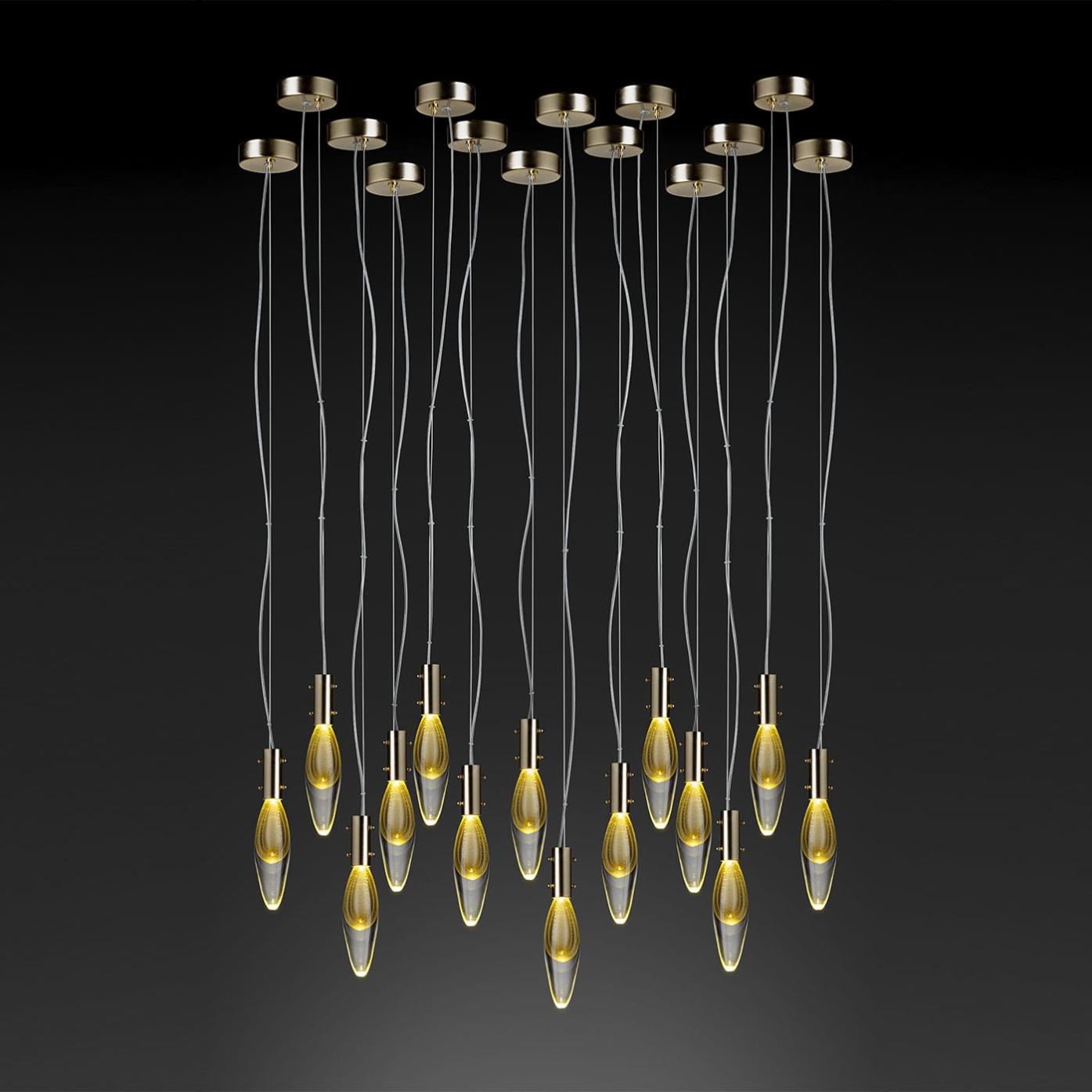 Suspension Murano Gouttes 14 Lumières