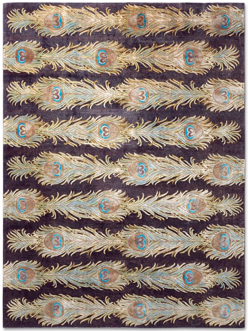 Tapis de luxe fait main Plumes Lane