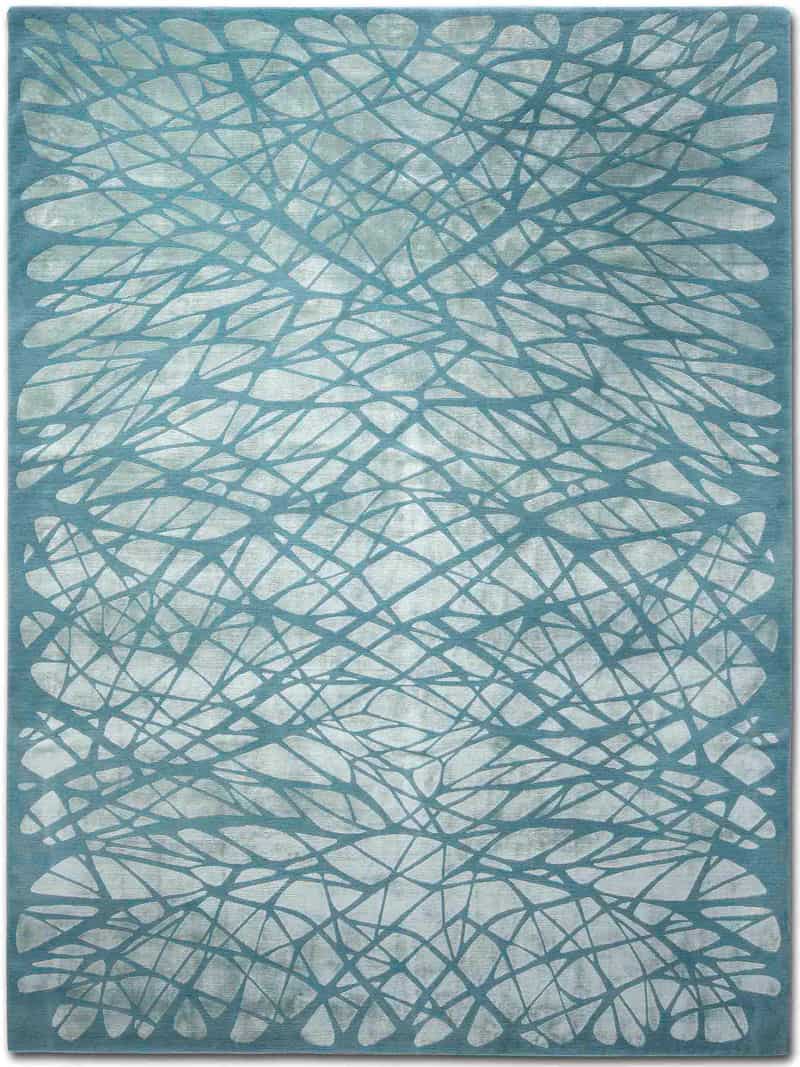 Tapis noué main Dresden Turquoise Clair