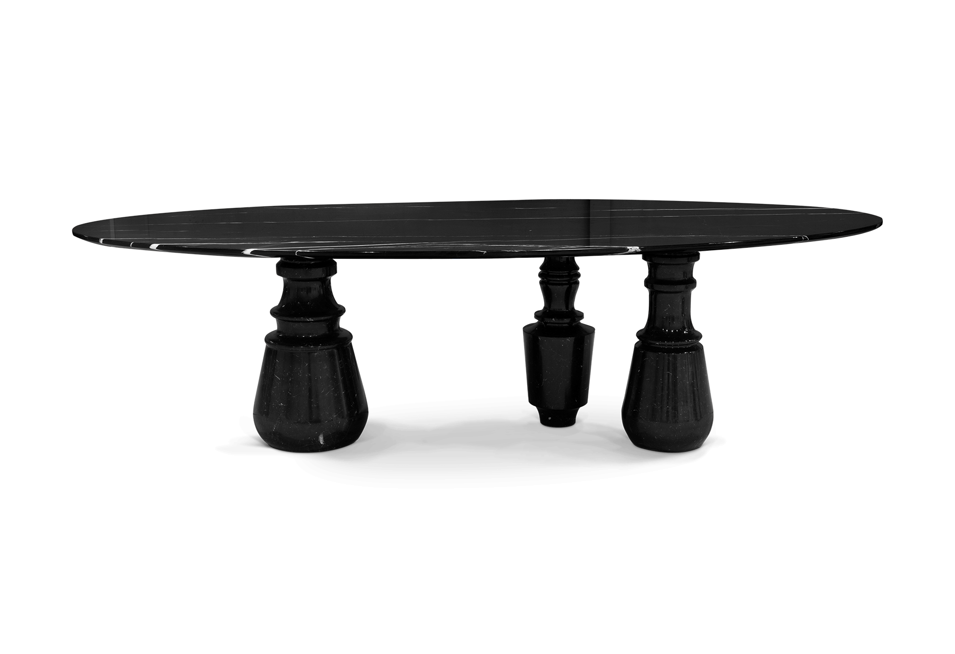 Grande Table Ovale Nero Marquina Obsidienne