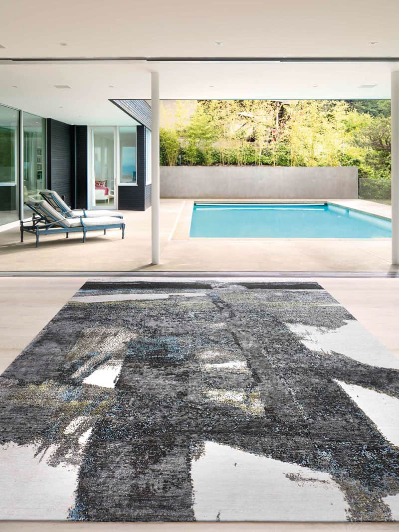 Tapis tissé main Vert Rouille | Taille: 122 x 183 cm