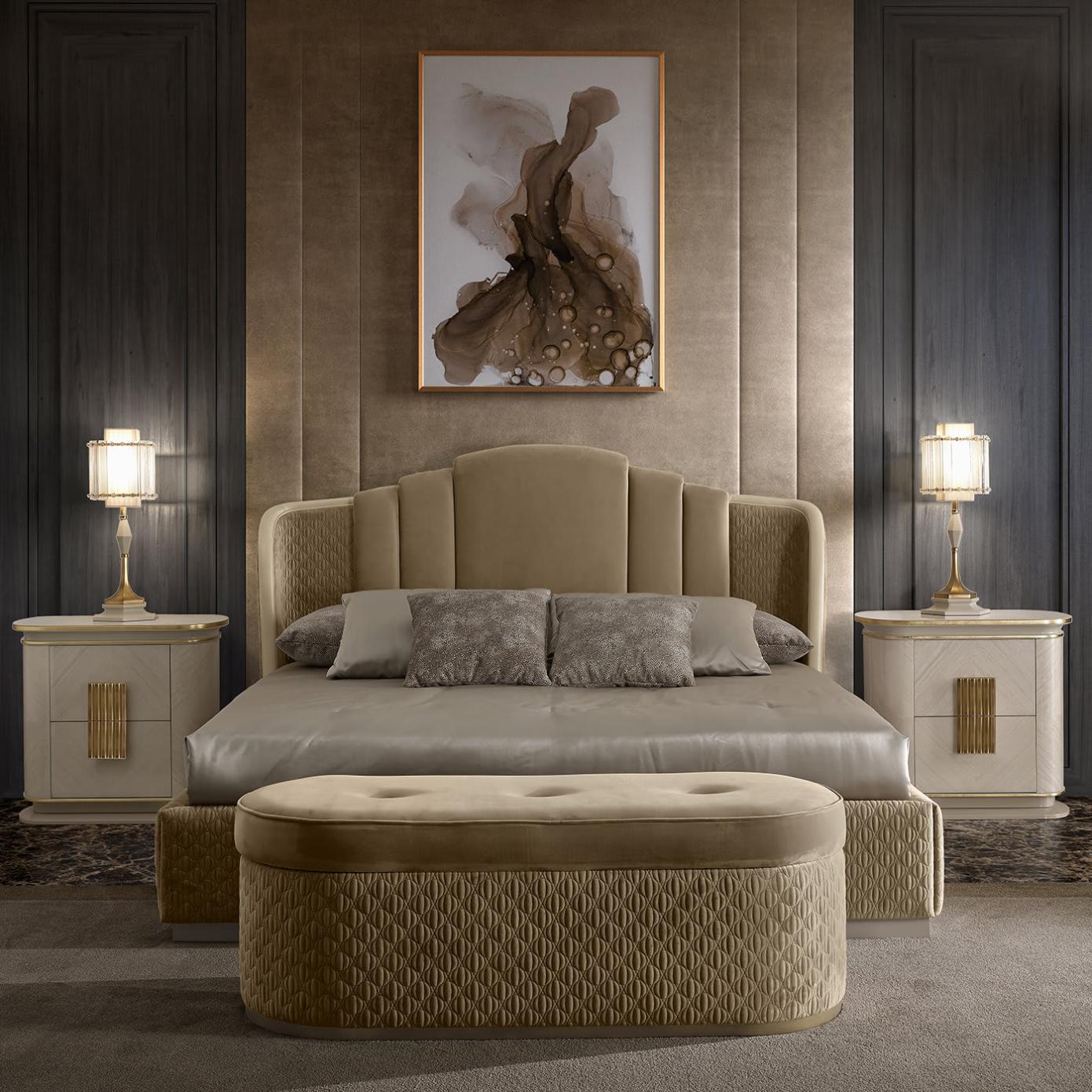 Table De Chevet Blanche / Or Dilan