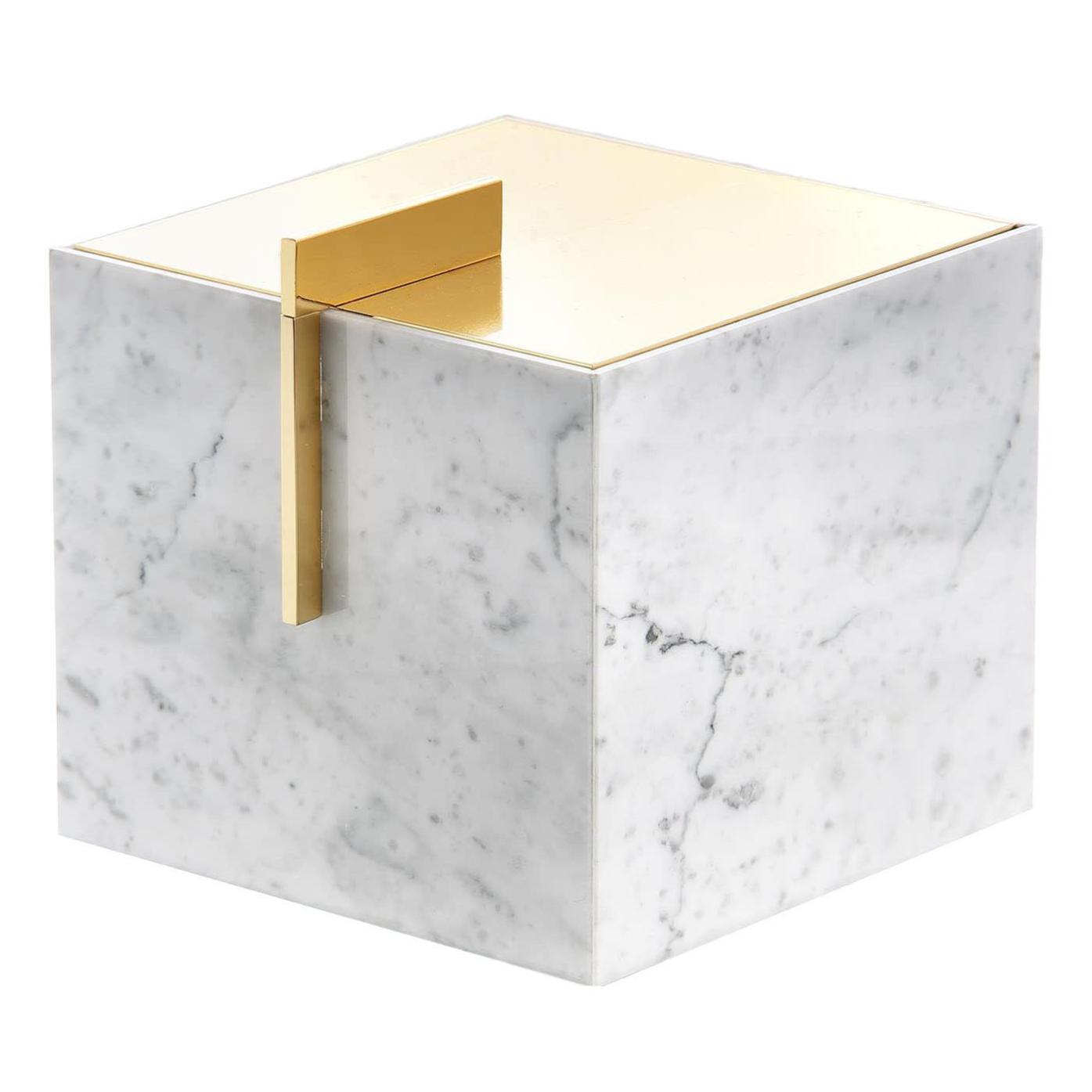 Coffret à Bijoux en Marbre de Carrare Doré à l'Or 24 Carats