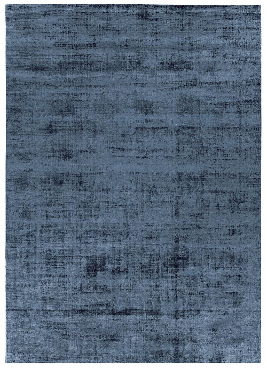 Tapis en Soie de Banane Bleu Nuit