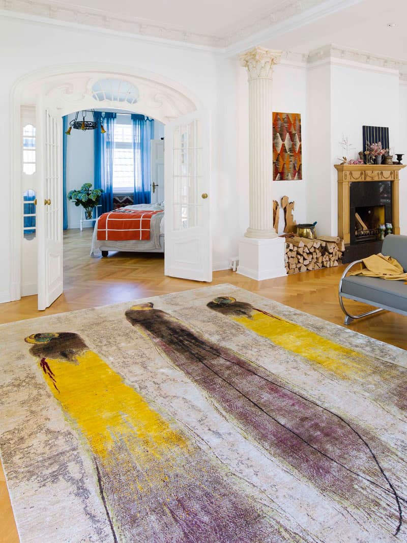 Tapis tissé main Trois Oiseaux